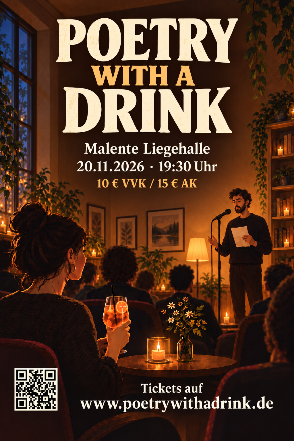 Aktuelles Plakat zu Poetry with a Drink am 20.11.2026 in Malente